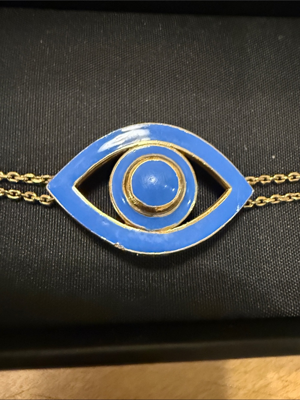 Cate & Chloe Gold Chain Bracelet with Blue Evil Eye Charm - Picture 2 of 4